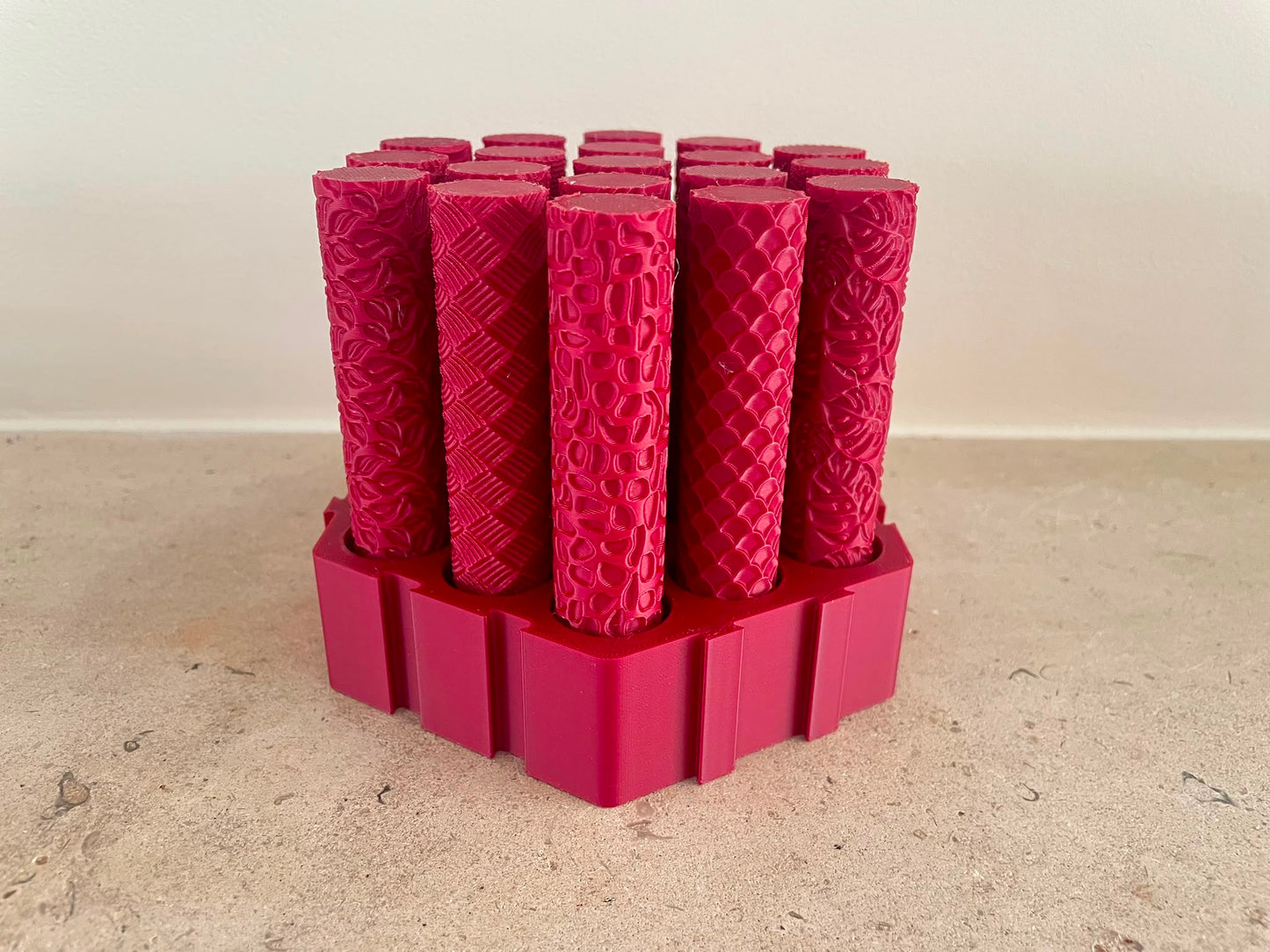 Textuurrollers Set van 19 – Bordeaux