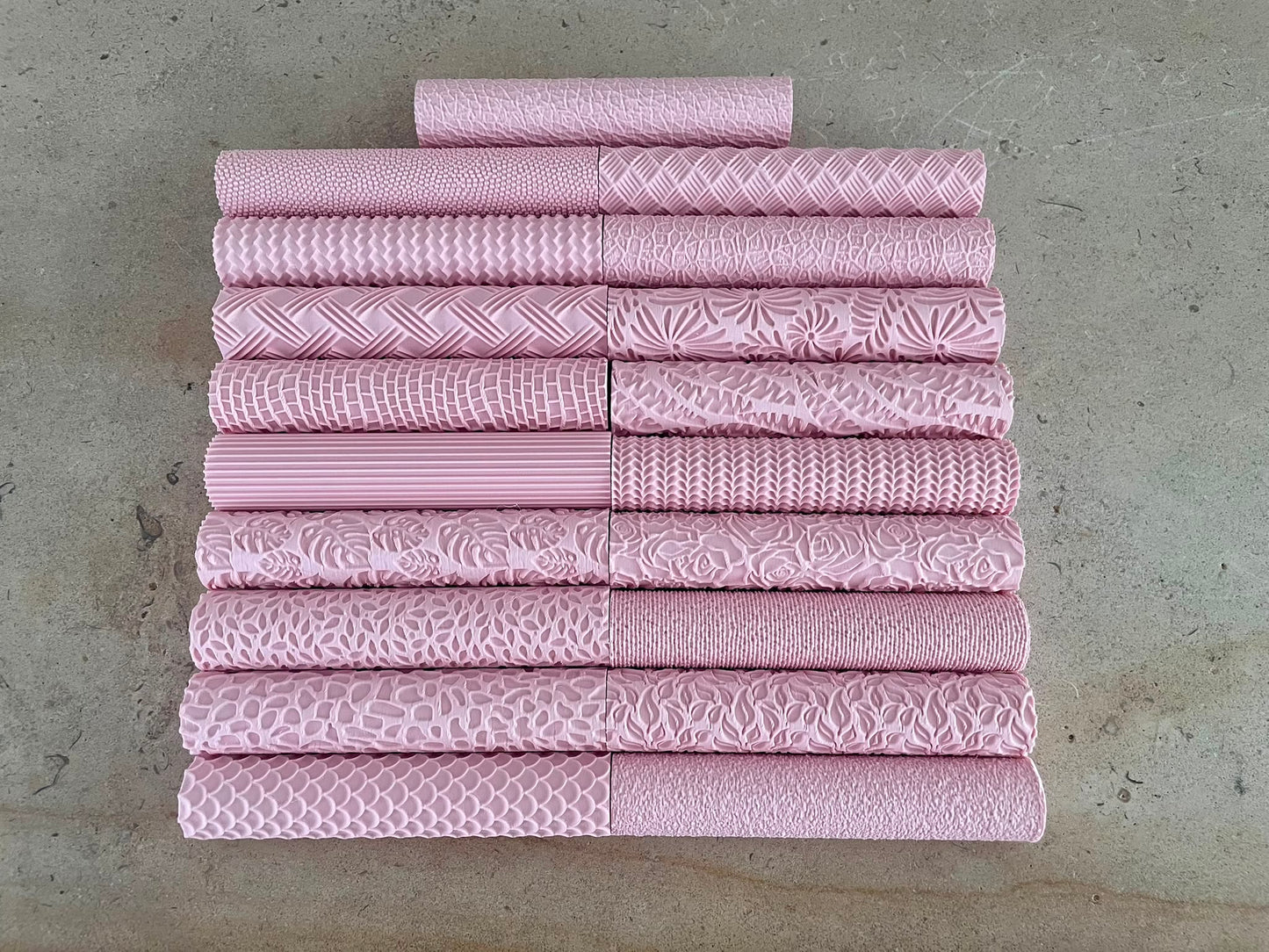 Textuurrollers Set van 19 – Licht Roze