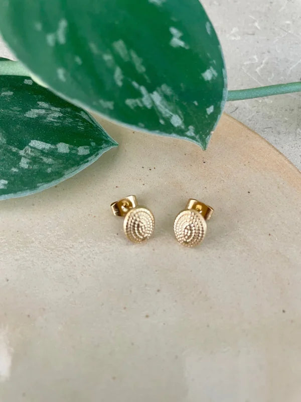 Stud Oorbel Ovaal 9,5x7,5mm – Roestvrij Staal Goud (2 stuks)