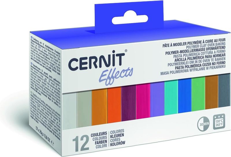 Cernit Effects Polymeerklei Set – 12 Kleuren (12 x 25g)