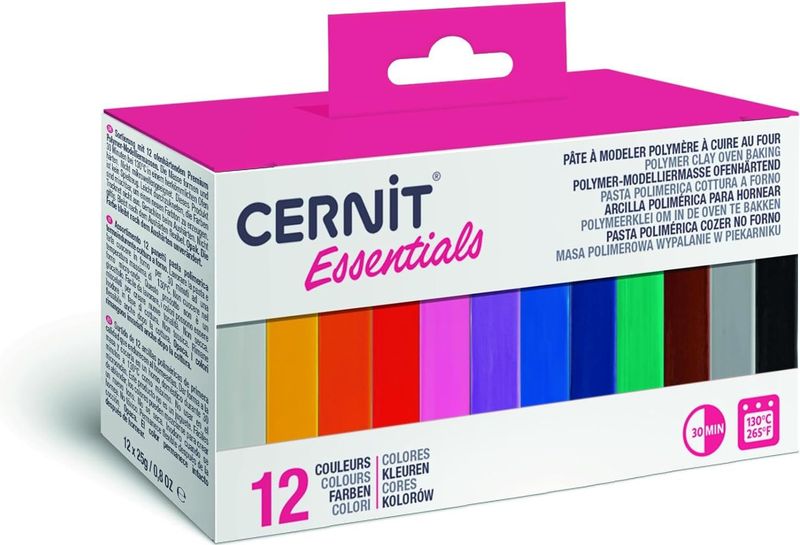 Cernit Essentials Polymeerklei Set – 12 Kleuren (12 x 25g)