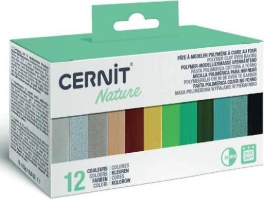 Cernit Nature Polymeerklei Set – 12 Kleuren (12 x 25g)