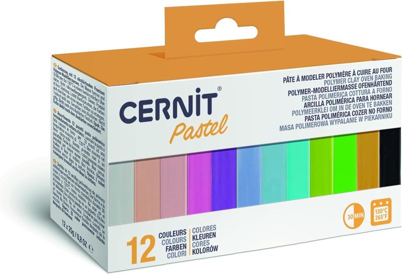 Cernit Pastel Polymeerklei Set – 12 Kleuren (12 x 25g)