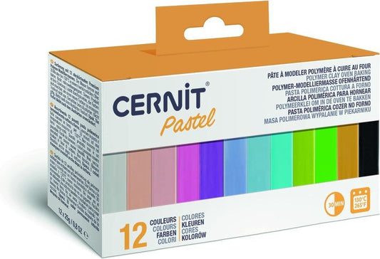 Cernit Pastel Polymeerklei Set – 12 Kleuren (12 x 25g)