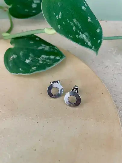 Stud Oorbel Ring 10,5mm – Roestvrij Staal Zilver (2 stuks)
