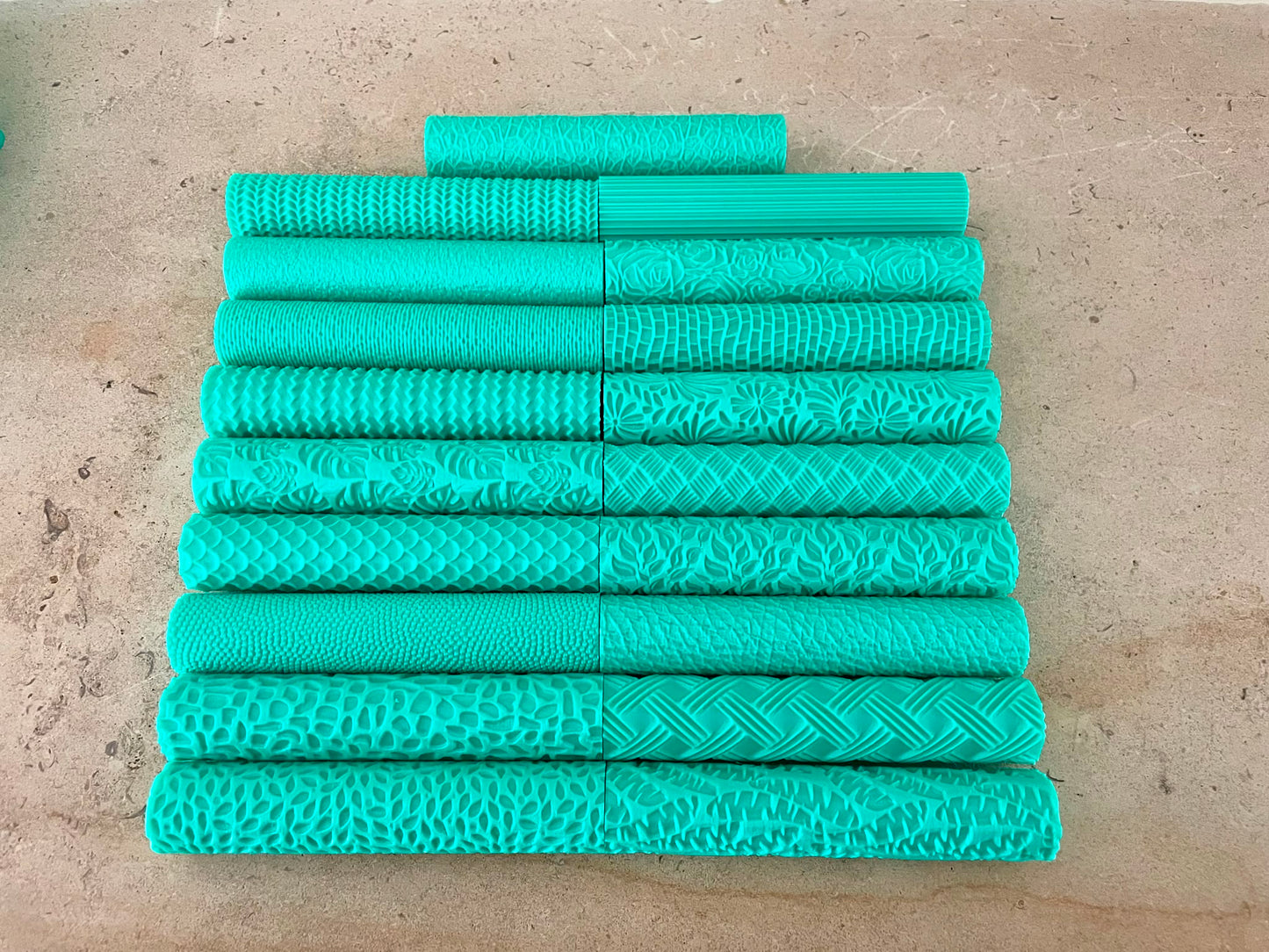 Textuurrollers — Set van 19