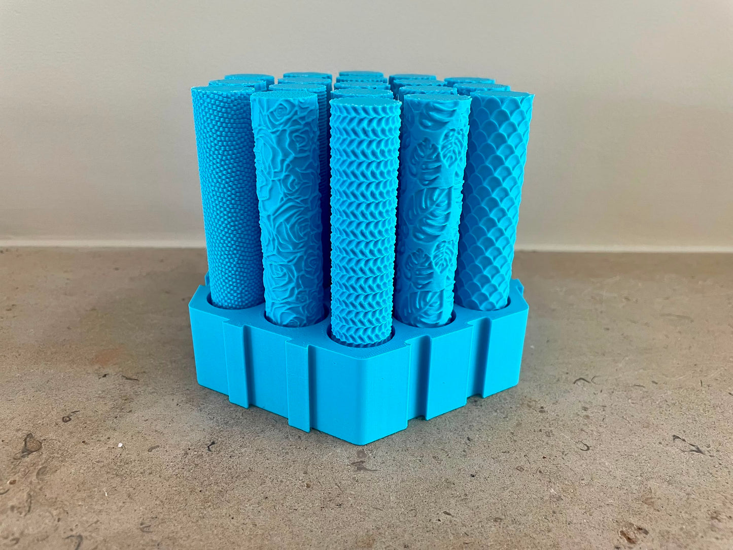Textuurrollers Set van 19 – Blauw