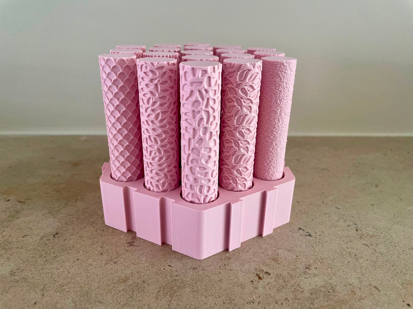 Textuurrollers Set van 19 – Licht Roze